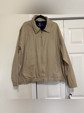 Chaps Montgomery Twill Full Zip Khaki Tan Jacket, Size XXL, NWT